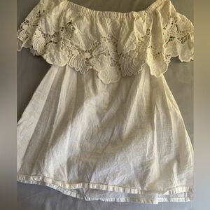 Astr Cream Cotton Skirt